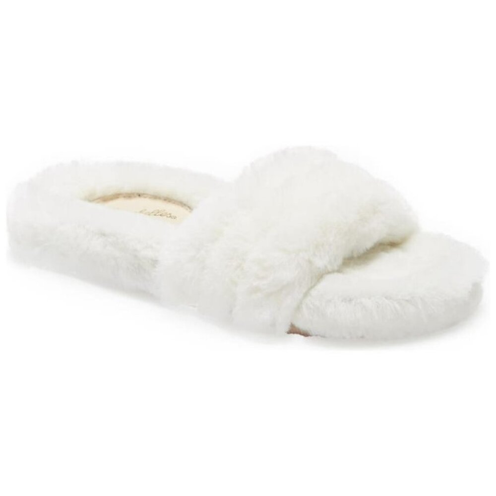 Seychelles Faux Fur Flat Slide Shoe Womens Size 10